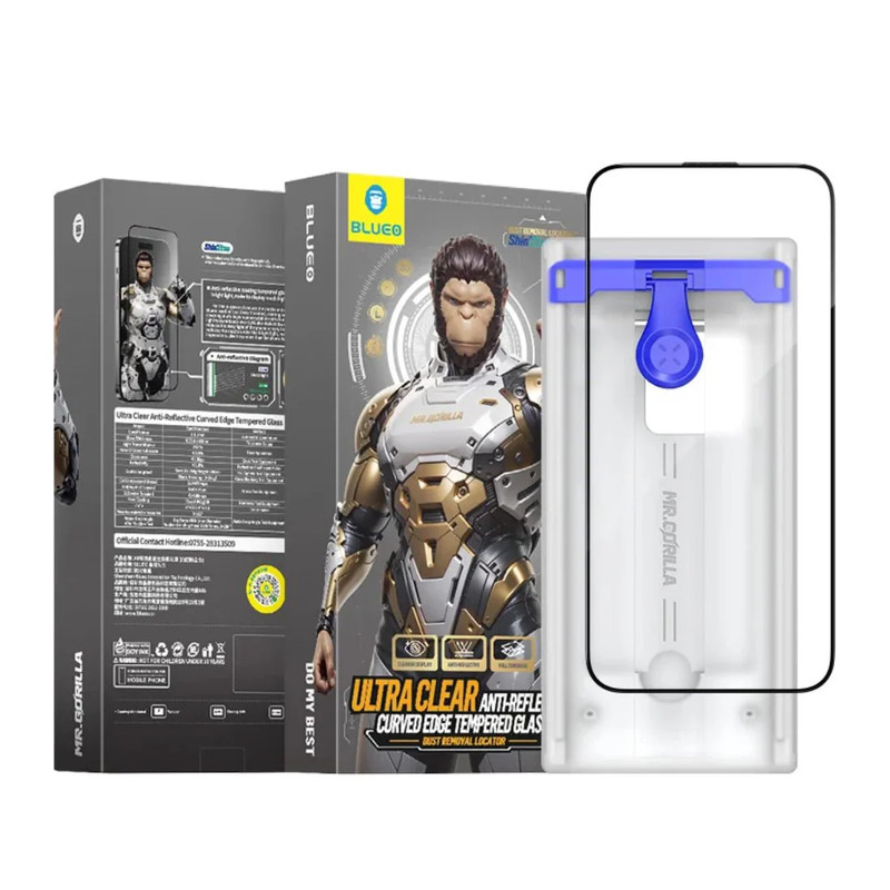 Blueo AR 3D Curved Hot bending Tempered Glass HD with applicator - iPhone15 Pro 6.1 - أكسسوار